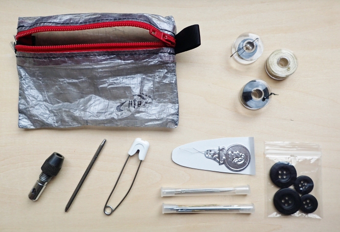 The newly assembled sewing kit- 28 in total