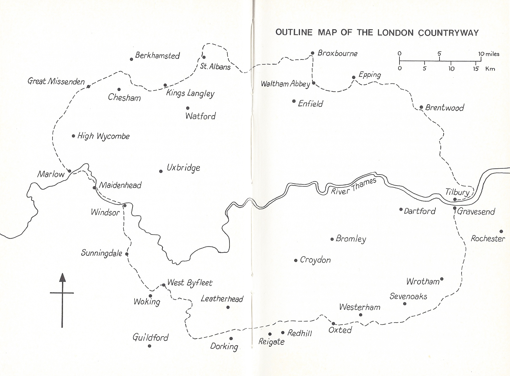 The London Countryway map as it appears in the Constable guide. My path follows a very close route