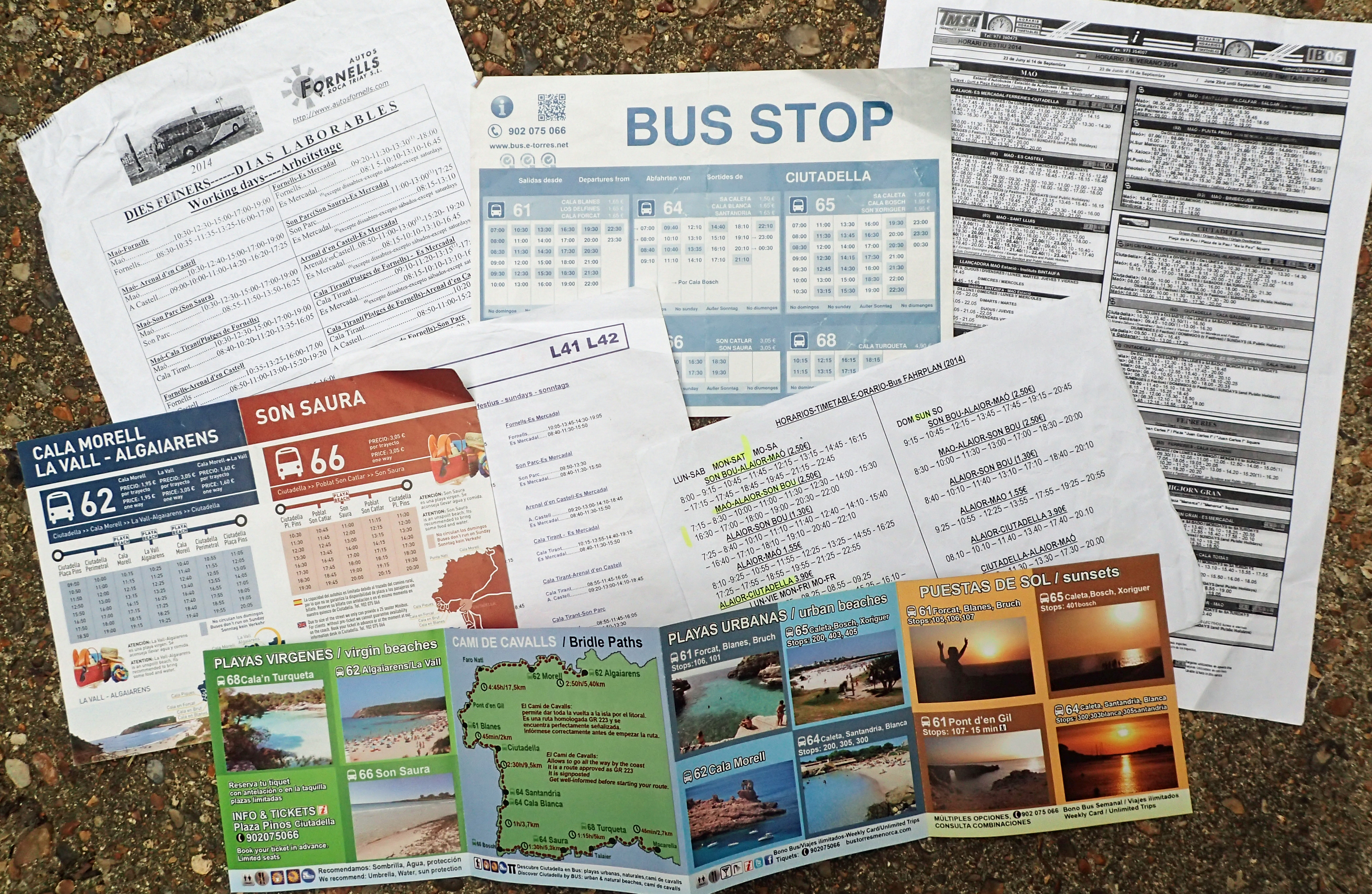 It is wise to pick up any bus timetable you can find when in foreign climes. You can discover practical and useful alternatives that aren't always obvious from scant web-based pages