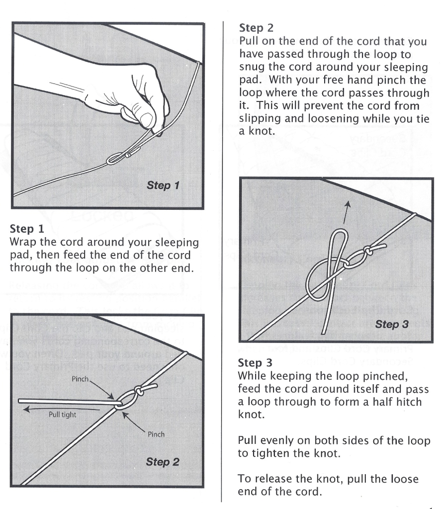 Prior to introducing cord locks, Katabatic relied on the user simply using a slip knot on the pad cords