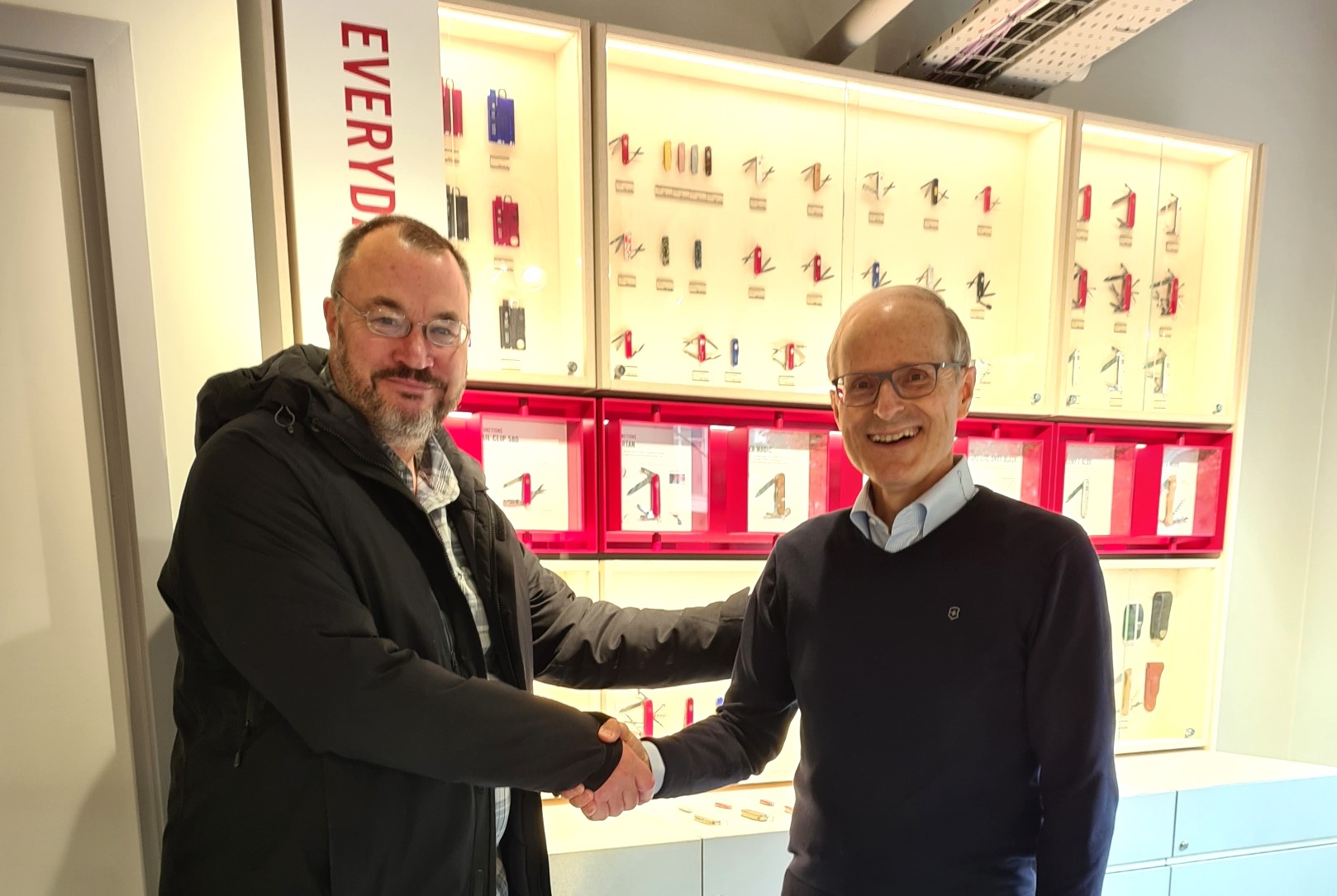 Three Points of the Compass congratulates Carl Elsener, CEO Victorinox, on the opening of their new Flagship Store in London's Oxford Street