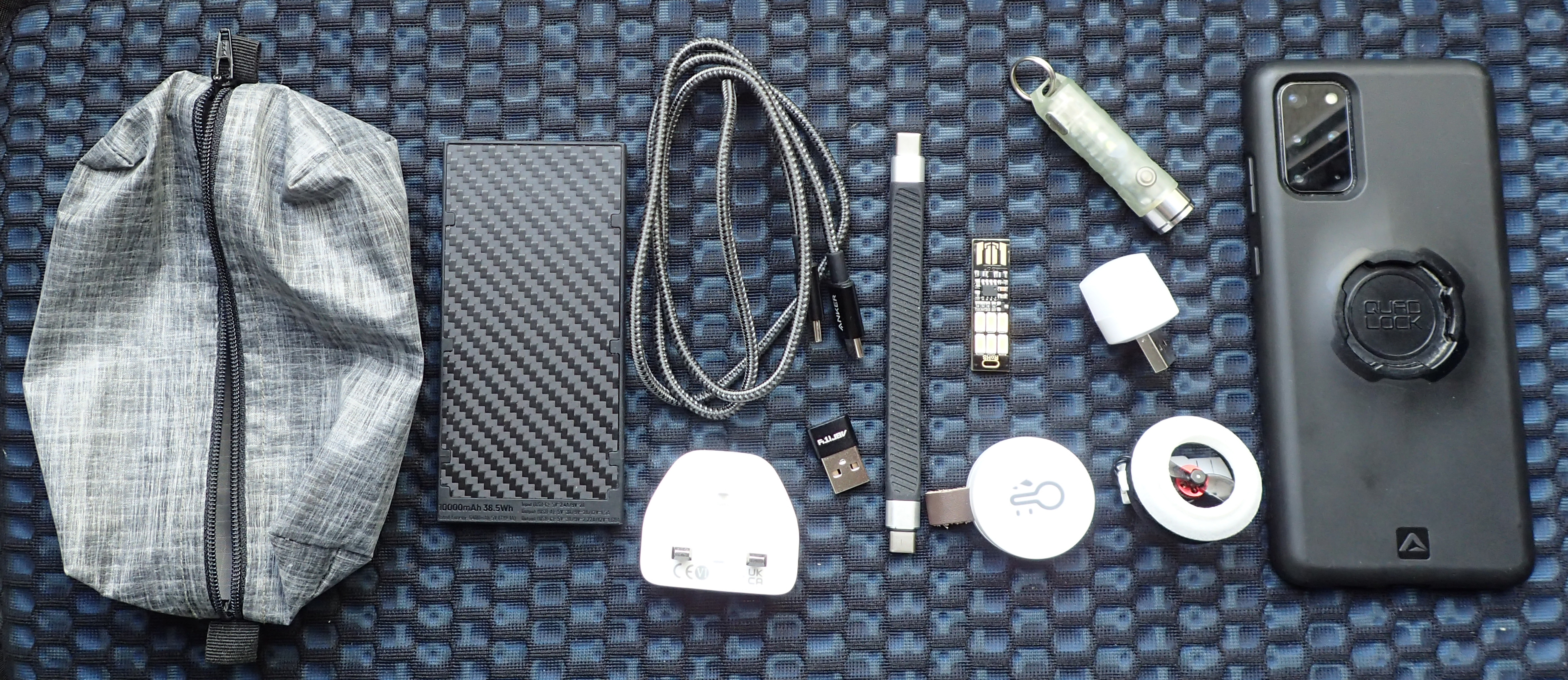 Electronics carried by Three Points of the Compass on multi-day trails in 2023